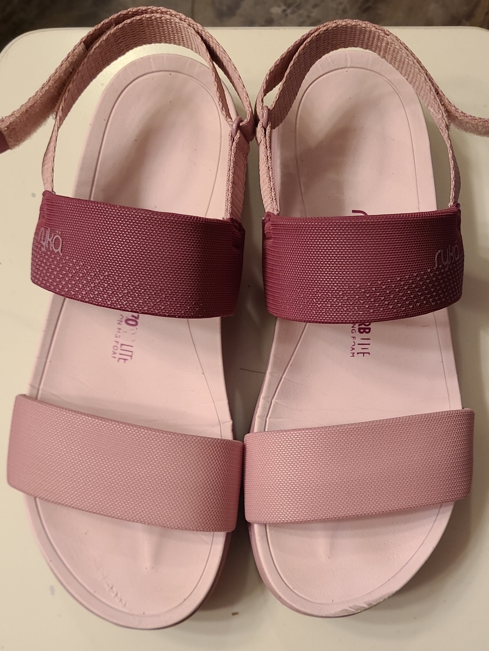 Ryka Pink Two-Tone Strap Sandals